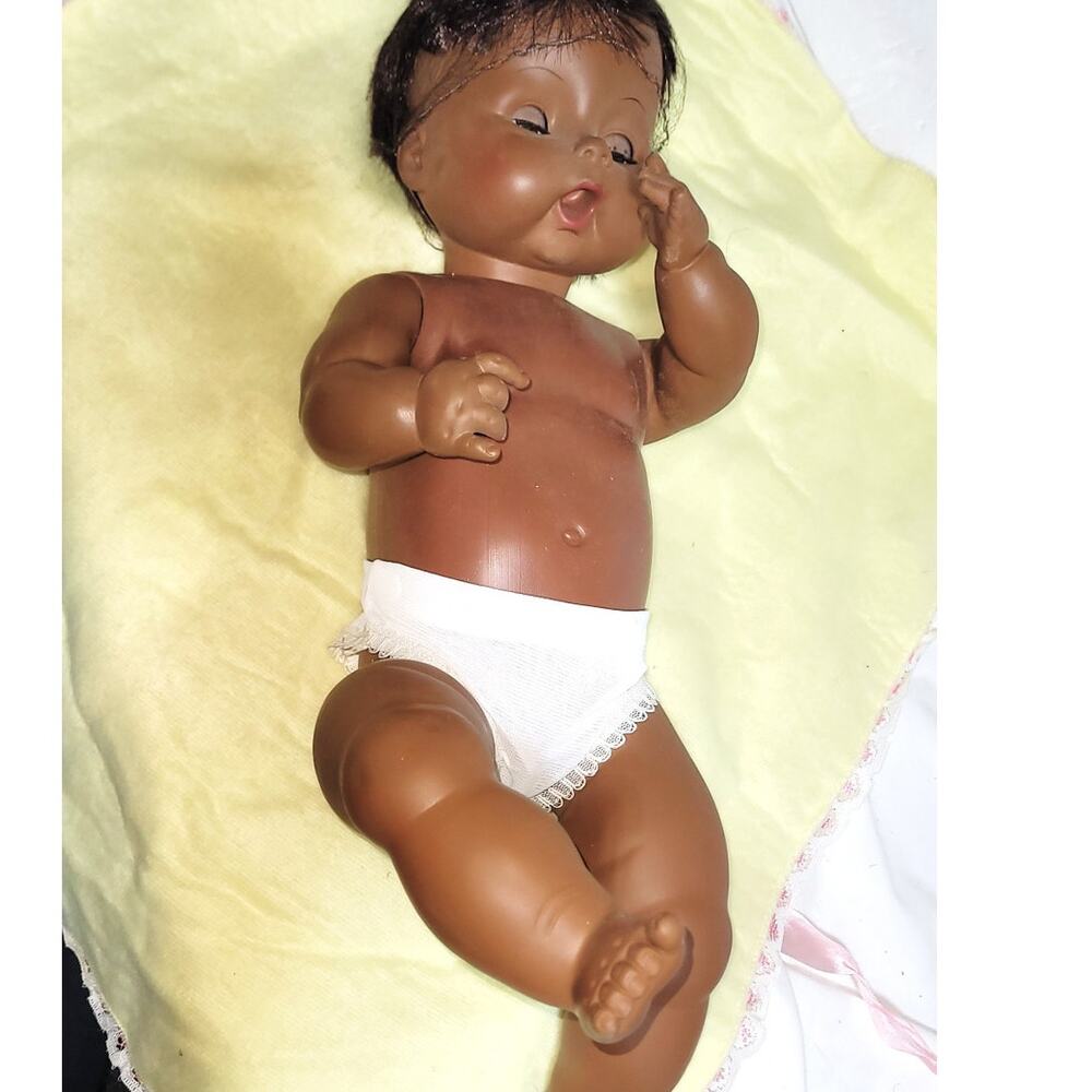 Rare Life Size 60's Vintage African American Thirstee Baby Doll ~ Drinks & Wets - Picture 2 of 16
